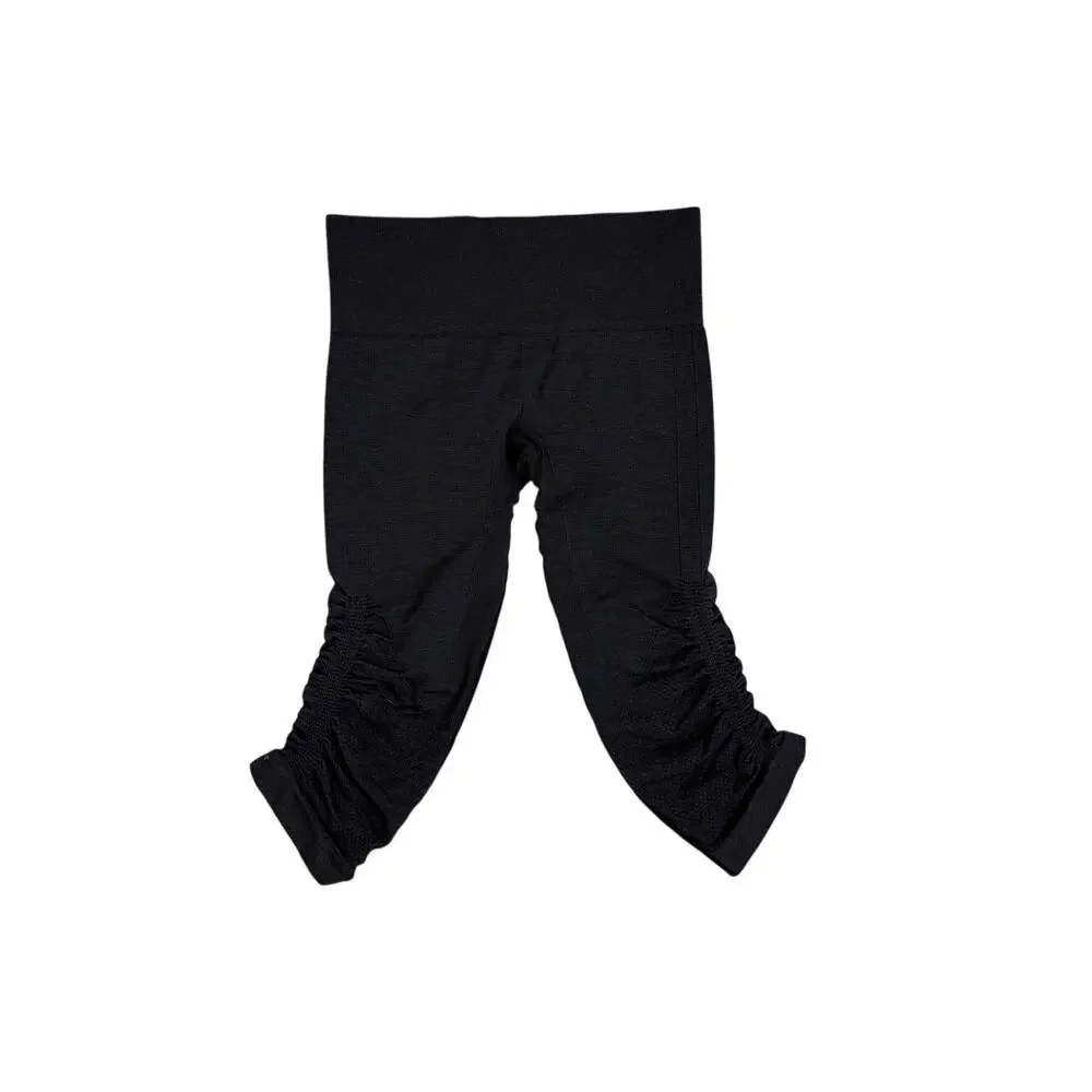 Lululemon In The Flow Crop II Black Athletic Activewear Leggings Size 2